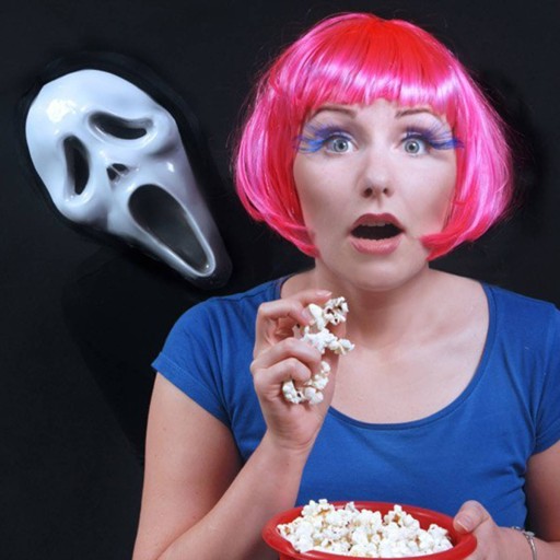 SCREAM SCREAM MASKA BIELA S KAPUČOU na HALLOWEEN