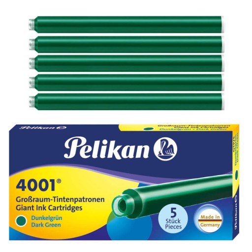 Dlhé zelené náplne, 5 ks pero Pelikan