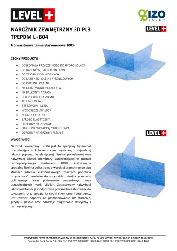 3D tesniaci roh 1 ks B04 Vonkaj