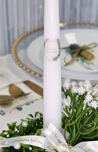 Nálepky na sväté prijímanie Dekorácia na sväté prijímanie Eukalyptové listy Boho 28mm 10ks.