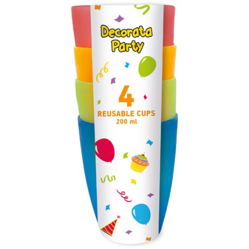 FAREBNÉ HRNČEKY 4 KS MIX FARBA 200 ML NARODEN