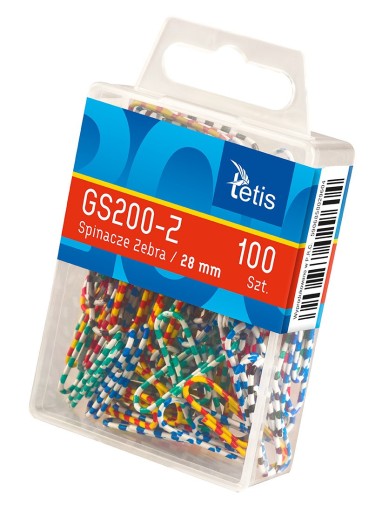 Farebné kancelárske klipy 28mm okrúhle 100 kusov GS200-Z TETIS