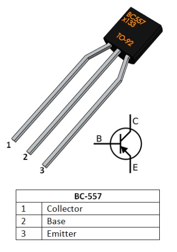 Bipolárny tranzistor PNP BC557 TO-92 sada 10 ks