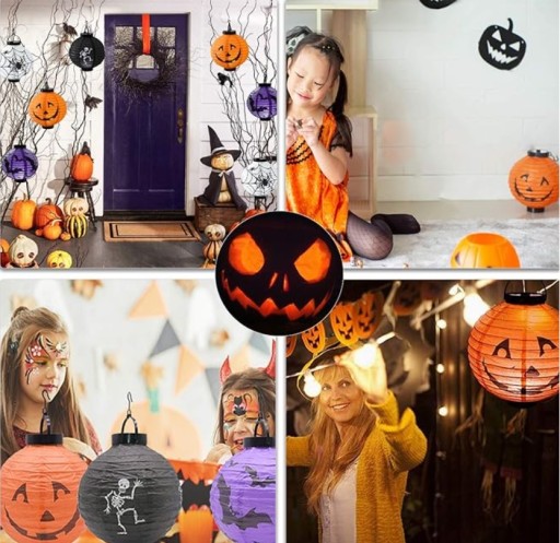 Svietiaci pavúk LED lampáš Halloween dekorácie