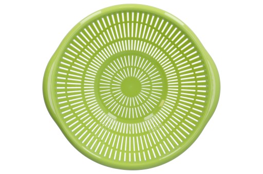 CEDNÍK KUCHYŇSKÝ CEDNÍK S RÚČKAMI, PLASTOVÝ, PRIEMER 29 CM, ZELENÝ NA ZELENINU