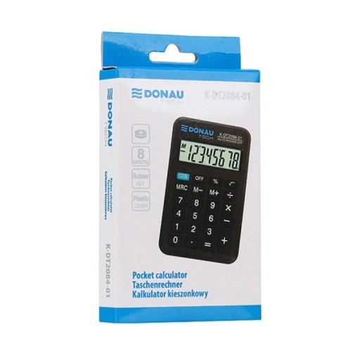 Donau tech vrecková kalkulačka, 8-miestne. displej, rozmery 97x62x11 mm, cca