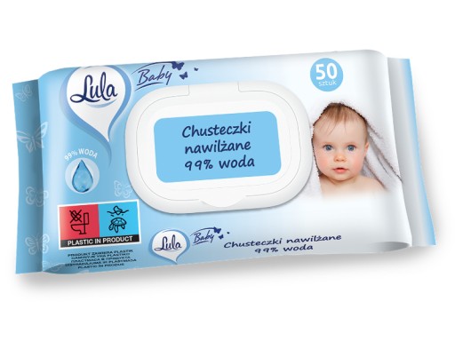 LULA DETSKÉ VLHČENÉ Utierky 99% VODA CLICK-TOP 50 KS