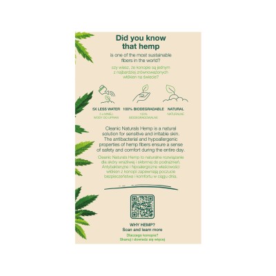Cleanic Naturals Hemp Day hygienické vložky, 10 ks.