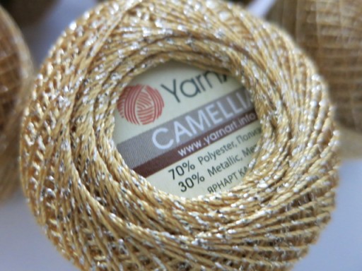 Šnúrka Camellia Yarn Art, metalizovaná, 419 zlato