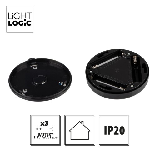 LED podskrinkové svietidlo LL URUM NL, okrúhle, pohybový senzor, magnet, batérie