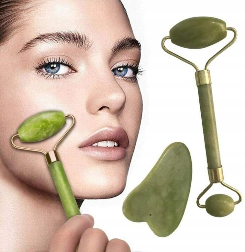 Nefritový masážny prístroj na tvár, tanier Gua Sha, sada