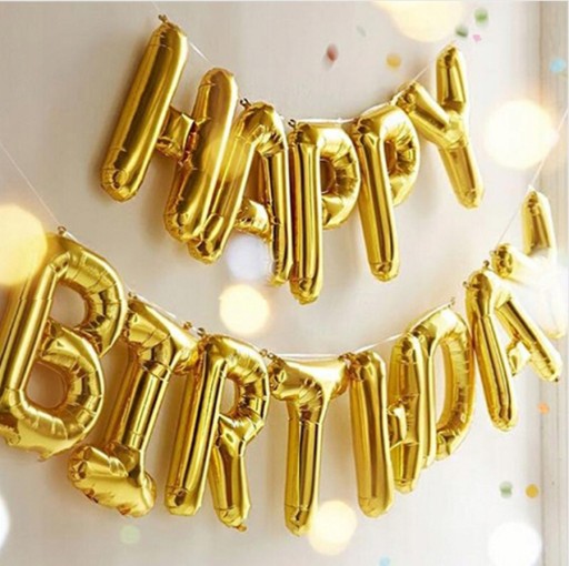 Fóliový balón nápis HAPPY BIRTHDAY fólia 1-99 narodeniny ZLATÁ girlanda