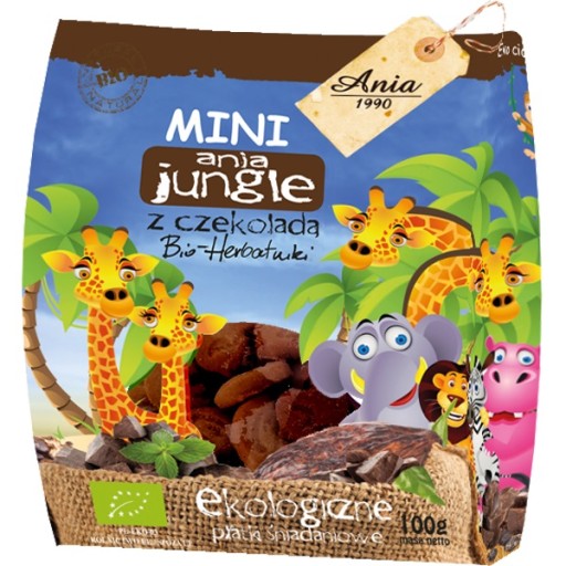 ANIA Bio sušienky z džungle s čokoládou 100g