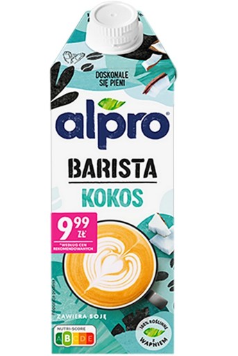 ALPRO BARISTA KOKOSOVÝ rastlinný nápoj do kávy Bezlaktózový Bezlepkový 750ml