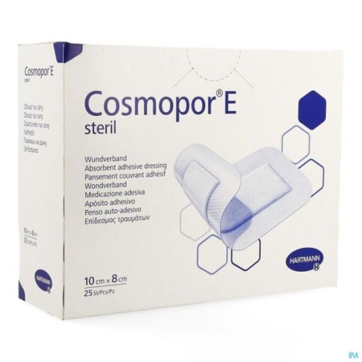 Sterilný obväz na rany a rezné rany Cosmopor E 8 cm x 10 cm, 25 kusov