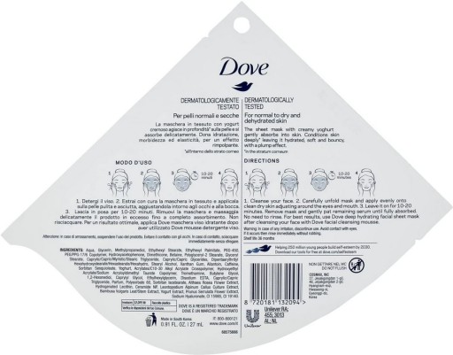 DOVE MASKA NA TVÁR 27ml Hydratačná