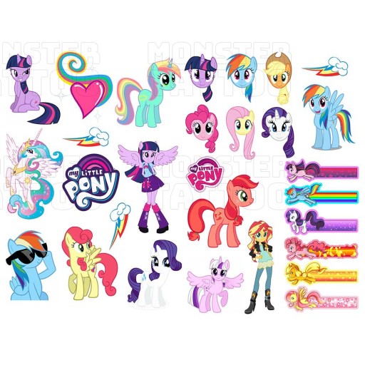 UMÝVAJÚCE DOČASNÉ TETOVANIE PRE DETI MY LITTLE PONY ORIGINÁLNE DIZAJNY