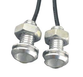 LED žiarovka 12V 1W 18mm svetlo modrá strieborné puzdro
