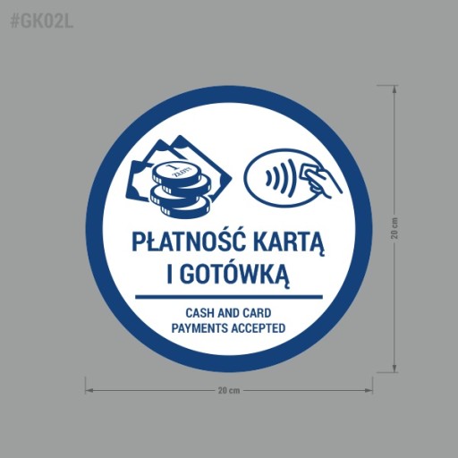 Nálepka - Platba kartou a v hotovosti 20x20
