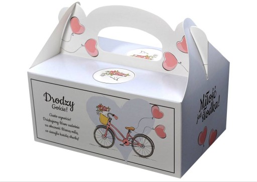 Box na svadobnú tortu na bicykel 10 ks