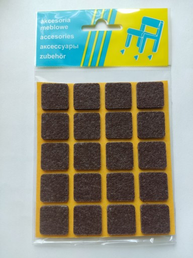 SAMOLEPIACIE PLSTENÉ PODLOŽKY, HNEDÉ, Štvorcové, 20 KS
