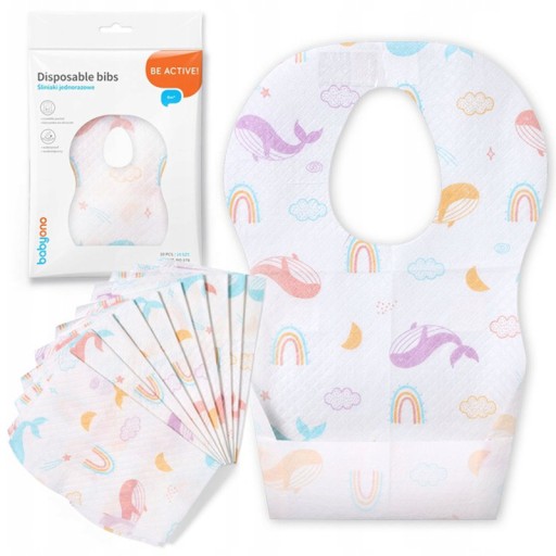 Jednorazové podbradníky s vreckom, 10ks Babyono 878