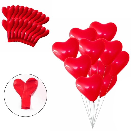 SET 10x balón Latexové balóny HEART DAY Je to naša narodeninová párty hélium
