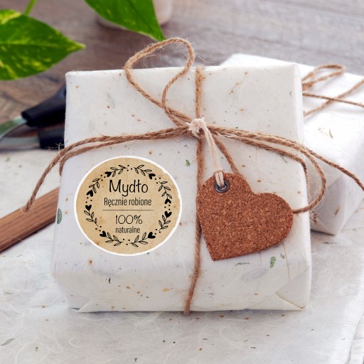 Nálepky MYDLO Handmade 100% prírodná kozmetika darček 48 kusov