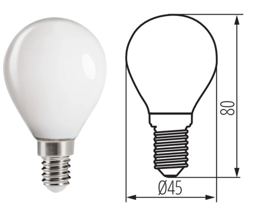 Kanlux LED guľová žiarovka E14 s malým závitom 4,5=40W neutrálna biela 4000K 470lm
