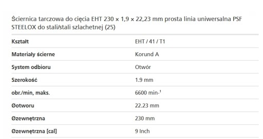 PFERD kotúč rezný na kov 230x1,9 INOX 1 ks