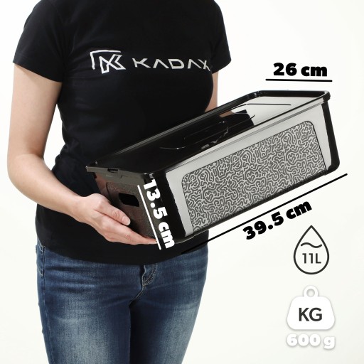 ORGANIZÁTOR NÁDOBA 11L PLASTOVÁ KRABIČKA NA HRAČKY S VEČKOM ČIERNA