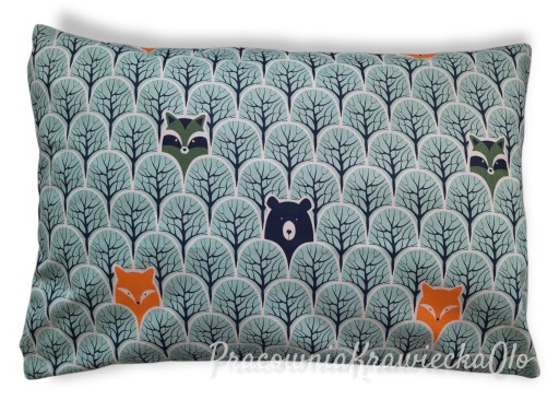 Bavlnená obliečka na vankúš BEAR FOX MINT LEAVES 30x50