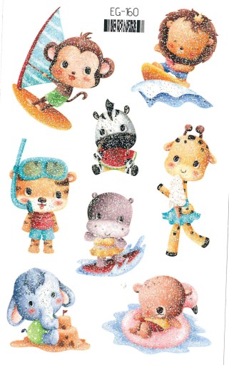 Umývateľné tetovanie pre deti GLITTER ANIMALS EG160