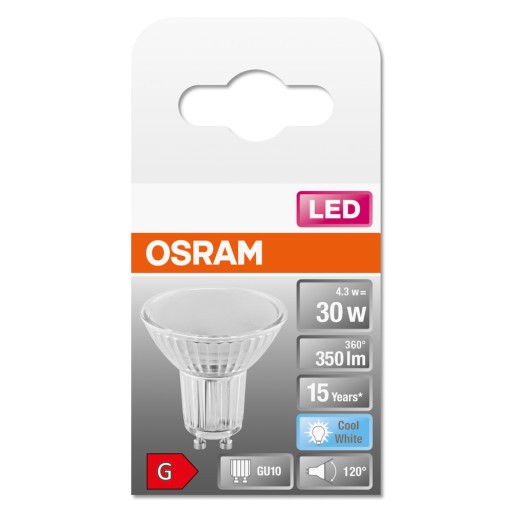 OSRAM LED ŽIAROVKA GU10 4,3W = 50W 4000K NW 120 st.
