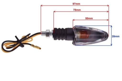 Smerový kužeľ čierny pravý predný 12V 10W moped skúter štvorkolka ATV