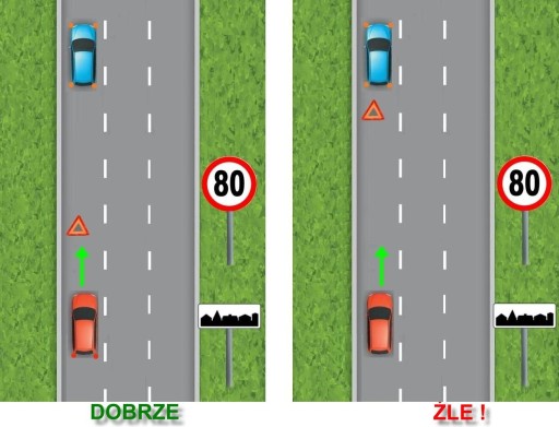 Malý výstražný trojuholník vo vnútri púzdra z PVC fólie