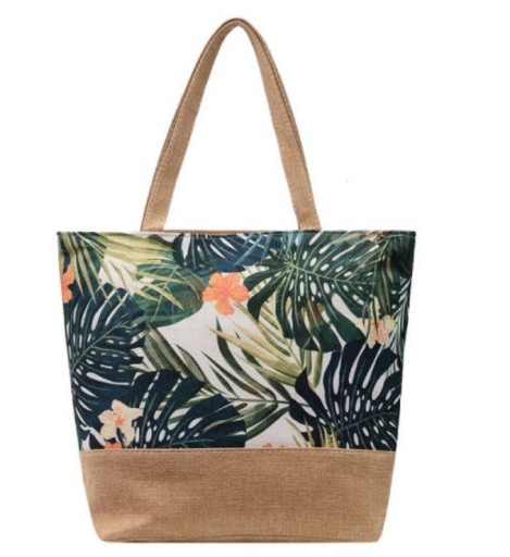 DÁMSKA TAŠKA, veľká letná taška BOHO BEACH, letné listy