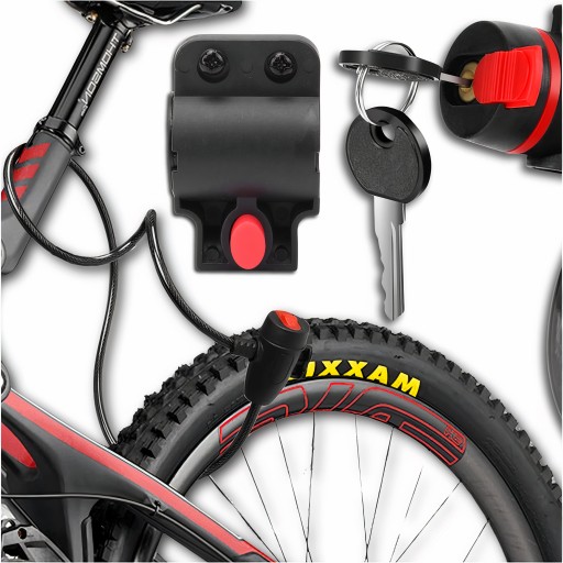 ZÁMOK NA BICYKEL ZÁMOK NA BICYKEL BEZPEČNOSTNÝ KÁBEL KĽÚČ