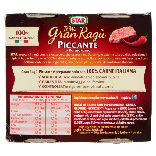 HVIEZDNA TALIANSKA PIKNUTÁ OMÁČKA NA CESTOVINY 2 X 180 g