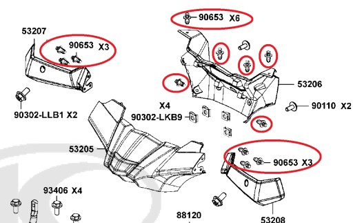 NÝT NITOVACIA SVORKA KYMCO MXU 700 19-