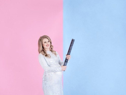 RUŽOVÁ KONFETTIOVÁ STRÚĽKA PRE JEDNOROČNÉ DIEVČATÁ GENDER REVEAL 60 CM
