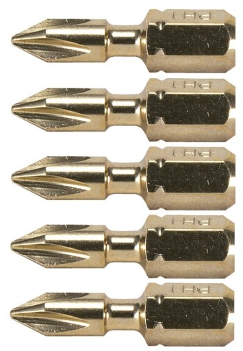 Makita B-28519 PH2 Bity rázové 25mm ZLATÉ 5ks
