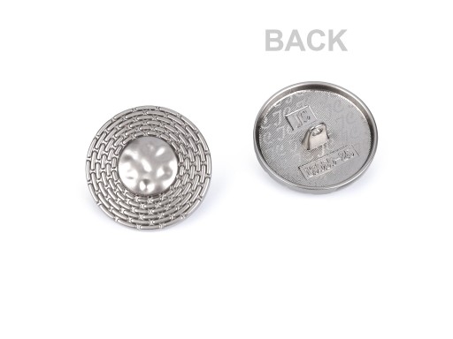 KOVOVÝ gombík, okrúhly kabátik, sako, 24mm, STRIEBORNÉ