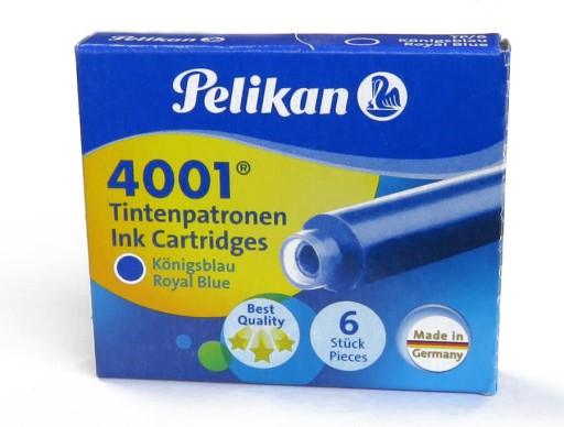 PELIKAN krátke modré perá, 6 kusov