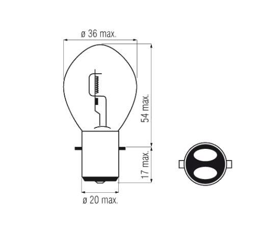Bosma žiarovka 12V 45/40W BA20d
