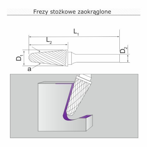 Fréza rotačný pilník kužeľová oceľ 6x16x6 L Krypton