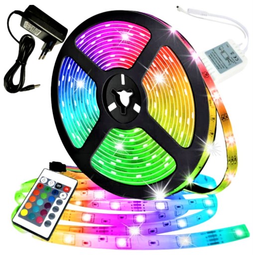 VODEODOLNÉ FAREBNÉ LED RGB LED PÁS VODEODOLNÝ 5m S DIAĽKOVÝM OVLÁDANÍM