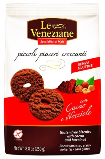 TALIANSKO Bezlepkové sušienky s orechmi a kakaom 250 g Le Veneziane