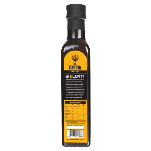 Bilovit prírodný konopný olej, lisovaný za studena, nerafinovaný, 250 ml