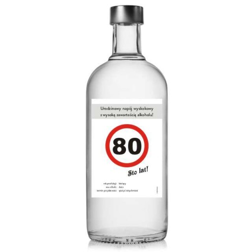 narodeninové etikety k 80. narodeninám ALCOHOL vodka